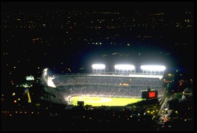 An overhead shot of Wrigley Field in Chicago, Ill. is pictured in this undated file photo.