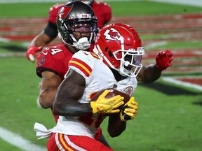 Chiefs’ Tyreek Hill is now the leading WR in fantasy by 34.3 points over Packers star Davante Adams. USA TODAY