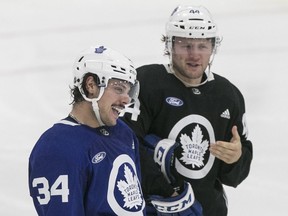 Auston Matthews (left) and Morgan Rielly will once again by keys for the Toronto Maple Leafs.