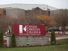 The Canada Christian College, in Whitby on October 22, 2020.