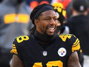 Bud Dupree of the Pittsburgh Steelers stands on the sideline during the first half of his team's game against the Baltimore Ravens on Dec. 2, 2020.
