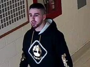 An image released by York Regional Police of a man wanted in an assault at King City Secondary School on Nov. 10, 2020.