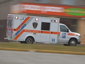 A Region of Durham Paramedic Services ambulance.
