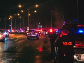 A 'clap out' escort by Toronto Police began on Bayview Ave. and headed north to Hwy. 401 where Ontario Provincial Police took over and returned recovering OPP Const. Chris Dobbs to Peterborough for rehabilitation on Wednesday, Dec. 9, 2020.