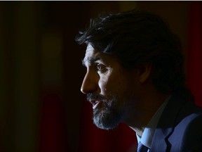 Prime Minister Justin Trudeau takes part in an update on the COVID-19 pandemic in Ottawa on Tuesday, Dec. 15, 2020.