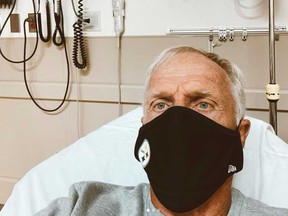 Australian golfer Greg Norman shared this image on Instagram of himself  in hospital on Christmas Day.
