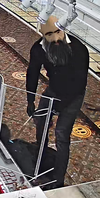 An image release by Peel police of a wanted man in the Nov. 9, 2020 armed heist of a Mississauga jewelry store.