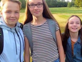 Cormac Kerin, 12, along with his sisters, Aishling and Shea, 10. Cormac was killed and Shea critically injured after they were struck by a vehicle while waiting for their school bus on Dec. 2 in Port Hope.