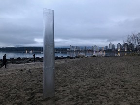Mysterious monoliths have been popping up around the world recently, including this one that appeared at Kitsilano Beach in Vancouver, B.C., earlier this week.
