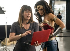 Patty Jenkins and Gal Gadot on the set of Wonder Woman 1984.