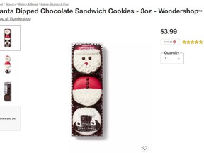 Target's Santa Dipped Chocolate Sandwich Cookies.
