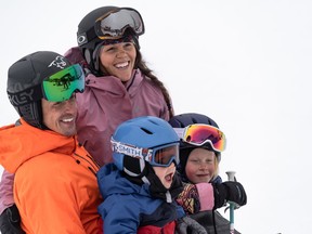 Josh Dueck, wife Lacey, son Hudson and daughter Nova.