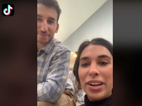 TikTok star Brooke Averick is pictured with her brother Noah in this screengrab of her TikTok video.