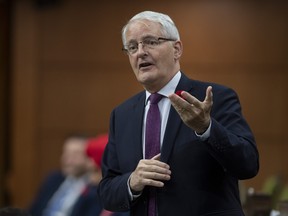 Minister of Transport Marc Garneau responds to a question during Question Period in the House of Commons in Ottawa, Tuesday, Nov. 3, 2020.