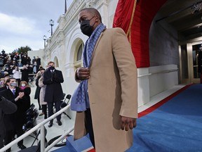 Officer Eugene Goodman, named acting deputy sergeant of arms of the Capitol Police, attends the inauguration of President-elect Joe Biden on the West Front of the U.S. Capitol on January 20, 2021 in Washington, DC.
