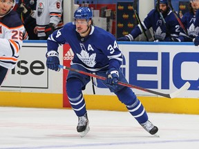 Auston Matthews #34 of the Toronto Maple Leafs skates against the Edmonton Oilers at Scotiabank Arena on January 20, 2021 in Toronto.