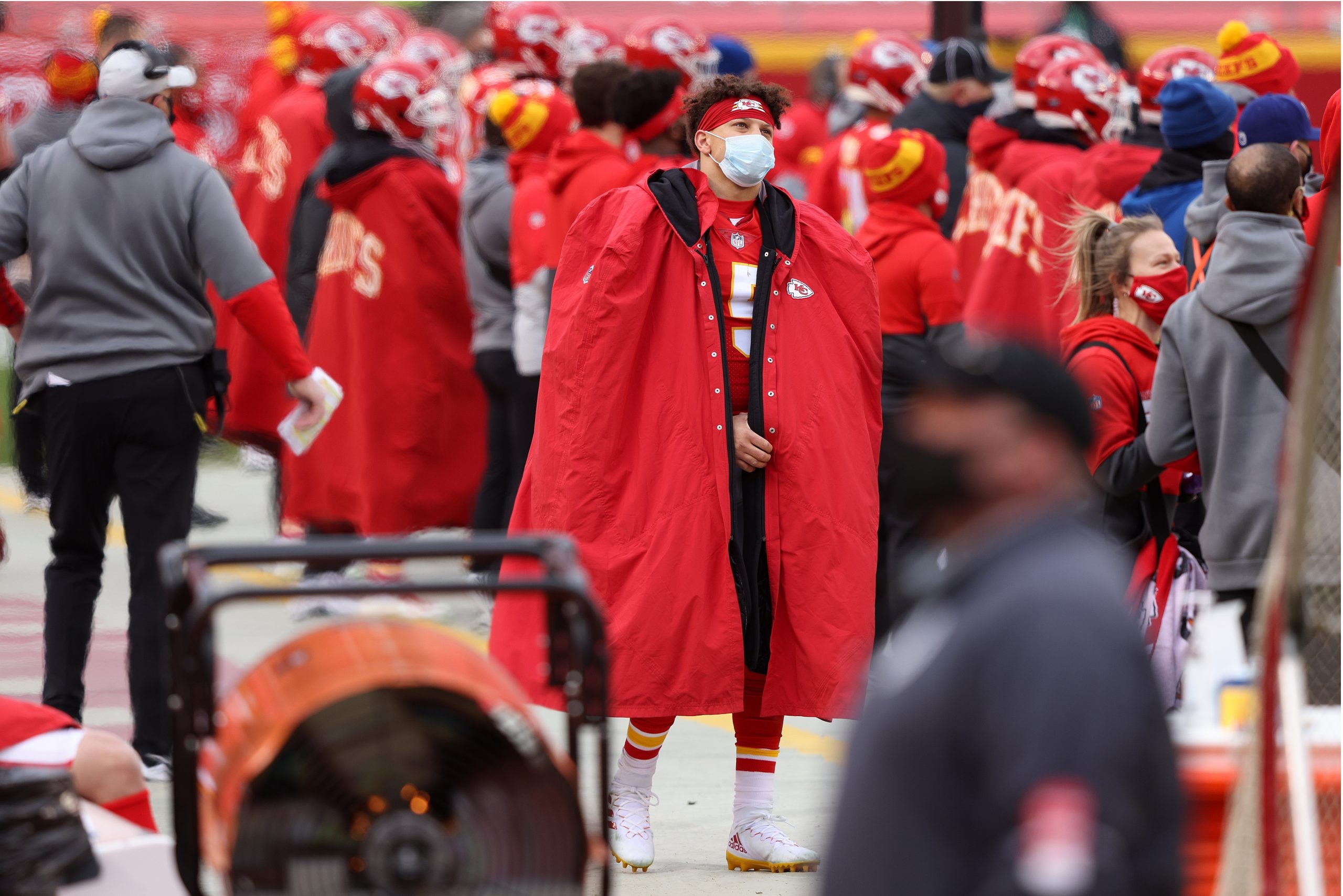 AFC Quarterback Patrick Mahomes #15 in action against the NFC