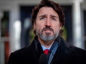 Prime Minister Justin Trudeau is pictured at an Ottawa press conference on Dec. 18, 2020.