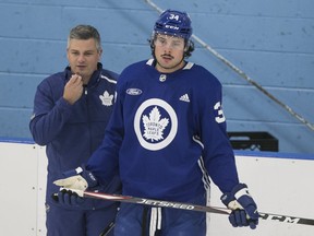 Auston Matthews left practice early yesterday, forcing head coach Sheldon Keefe to ponder further possible changes to the 
Leafs forward lines for tonight’s game.