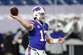 Bills quarterback Josh Allen takes on the Kansas City Chiefs in the AFC championship game on Sunday night. GETTY IMAGES
