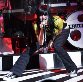 Ashlee Simpson on stage during her concert at Massey Hall in 2005.