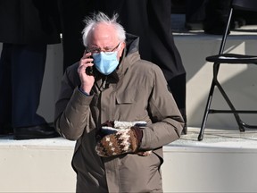 Vermont Senator Bernie Sanders attends the 59th Presidential Inauguration at the U.S. Capitol on Jan. 20, 2021 in Washington, D.C.