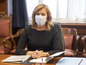 Ontario Health Minister Christine Elliott attends a Vaccine Distribution Task Force meeting at the Queen's Park in Toronto on Friday December 4, 2020.
