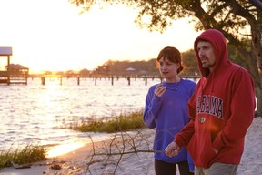 Dakota Johnson and Casey Affleck in a scene from Our Friend.