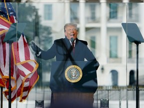 U.S. President Donald Trump speaks to supporters from The Ellipse near the White House on Jan. 6, 2021, in Washington, D.C.