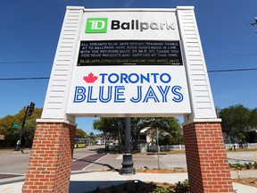 A general view of TD Ballpark where the spring training game between the  Tampa Bay Rays and Toronto Blue Jays has been canceled due to the COVID-19 virus.