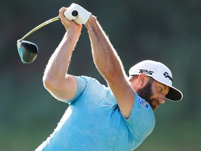 Dustin Johnson hits on the range during a practice round prior to the Sentry Tournament Of Champions on the Plantation Course at Kapalua Golf Club on January 4, 2021 in Kapalua, Hawaii.
