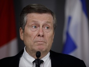 Toronto Mayor John Tory speaks during a press conference in Toronto on Feb. 29, 2020.