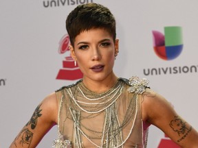 Halsey arrives at the 19th Annual Latin Grammy Awards in Las Vegas, Nevada, on Nov. 15, 2018.