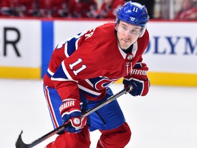 Brendan Gallagher #11 of the Montreal Canadiens was a thorn in the side of the Leafs last season, collecting four points in three games.