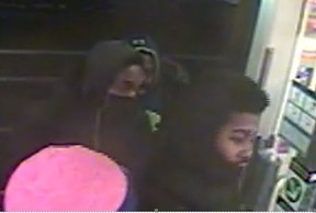 An image released by Toronto Police of suspects sought in the Jan. 5, 2021 robbery of a senior at St. Clair subway station.