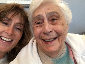 Pnina Ptasznik with her mom Freda Rosenblatt, 88, a residents of L'Chaim Retirement Home who was hospitalized because of acute kidney failure and dehydration and died June 6, 2020.