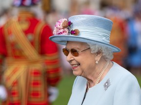 Queen Elizabeth II attending the Royal Garden Party at Buckingham Palace in 2019. The garden parites have been cancelled for 2021.