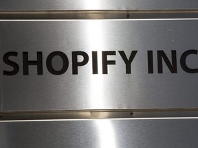 The headquarters of Shopify on Elgin Street in Ottawa is pictured in this file photo.