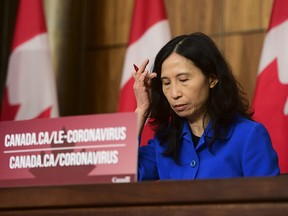 Chief Public Health Officer Dr. Theresa Tam holds a press conference during the COVID-19 pandemic in Ottawa on Friday, Dec. 18, 2020.