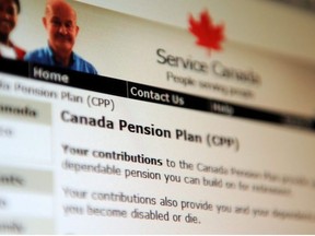 Information regarding the Canada Pension Plan is displayed on the service Canada website in Ottawa on Tuesday, January 31, 2012.