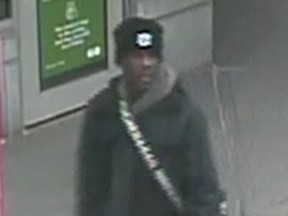 Police have a released security camera image of this man in connection with an investigation into a threatening incident at the Danforth GO Station on Sunday, Jan. 10.