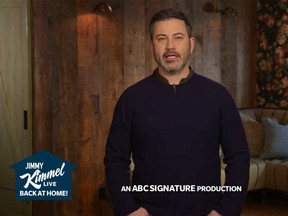 Jimmy Kimmel appears on his show, "Jimmy Kimmel Live!" to address the chaos that happened in Capitol Hill on Wednesday.