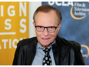 Larry King arrives at the opening night of the UCLA Film and Television Archive film series "Champion: The Stanley Kramer Centennial" and the world premiere screening of the newly restored "Death of a Salesman" in Los Angeles, California, U.S., August 9, 2013.