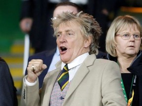 Europa League - Group Stage - Group B - Celtic v Rosenborg - Celtic Park, Glasgow, Britain - September 20, 2018  Rod Stewart reacts in the stands during the match.