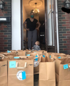 Katie Swift, of Rockwell Pasta, is seen here with tasty homemade pasta dishes waiting to be picked up from her front porch.