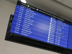 Flights arriving at  Toronto Pearson International Airport, Dec. 29, 2020.