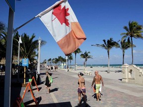 A Canadian flag is seen in Florida.