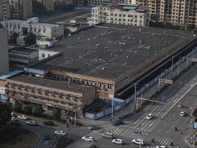 The view of Huanan seafood market on Feb. 9, 2021 in Wuhan, Hubei Province, China.