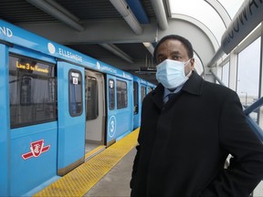 Councillor Michael Thompson at a Scarborough RT station on Tuesday February 23, 2021.