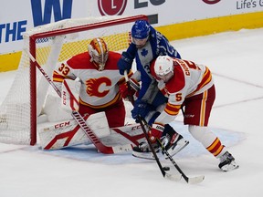 Auston Matthews, sore wrist and all, and the rest of the Leafs power play went 0-for-11 in their two games against Calgary as goalie David Rittich and Mark Giordano made sure the NHL’s top goal-scorer didn’t get a lot of room to operate.